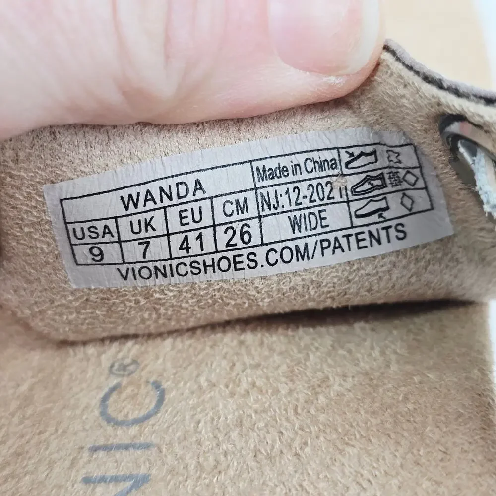 Vionic Wanda Orthotic Sandals Leather Blue 9 Wide